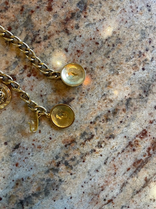 Versace Gold Chain Belt with Dangling Medallion Charms